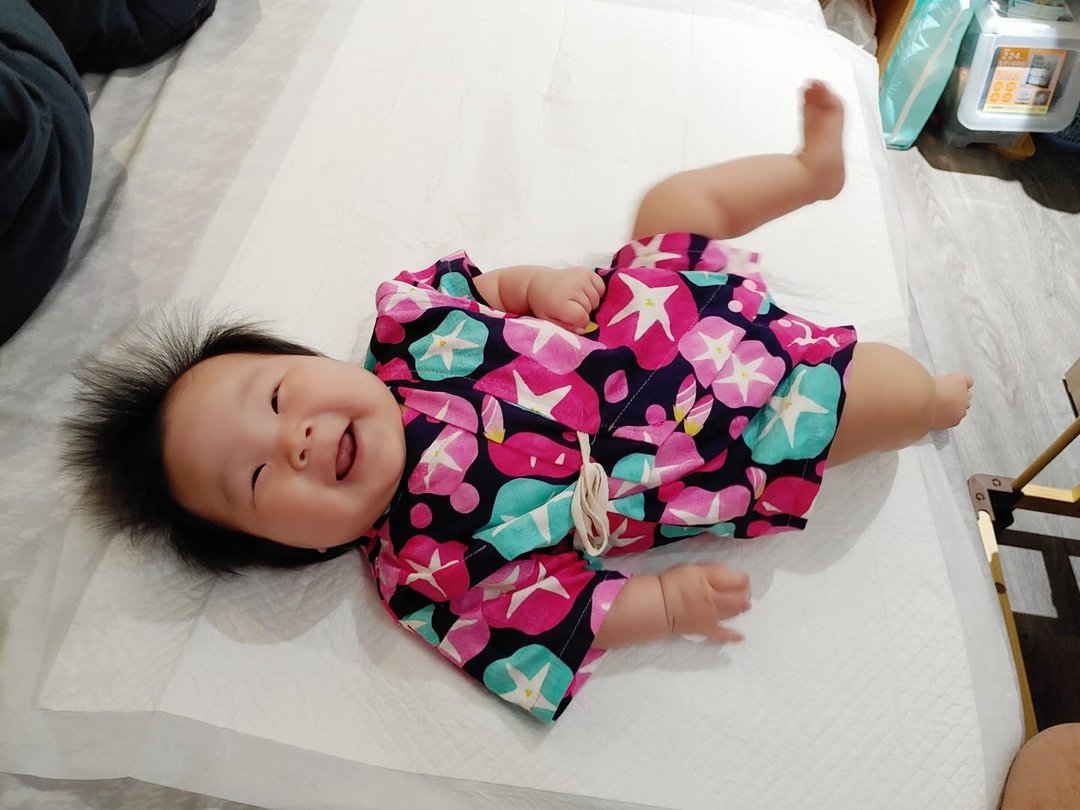 包屁甚平-和风17 婴幼儿 宝宝 包屁衣和服 浴衣 睡衣 礼盒新生儿 - 包屁衣/连体衣 - 棉．麻 紫色