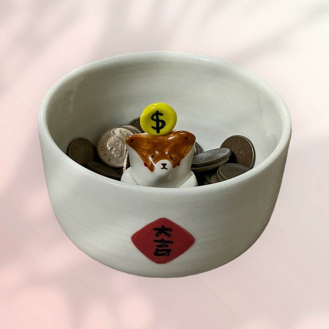 财犬聚宝盆-金币 - 摆饰 - 瓷 多色