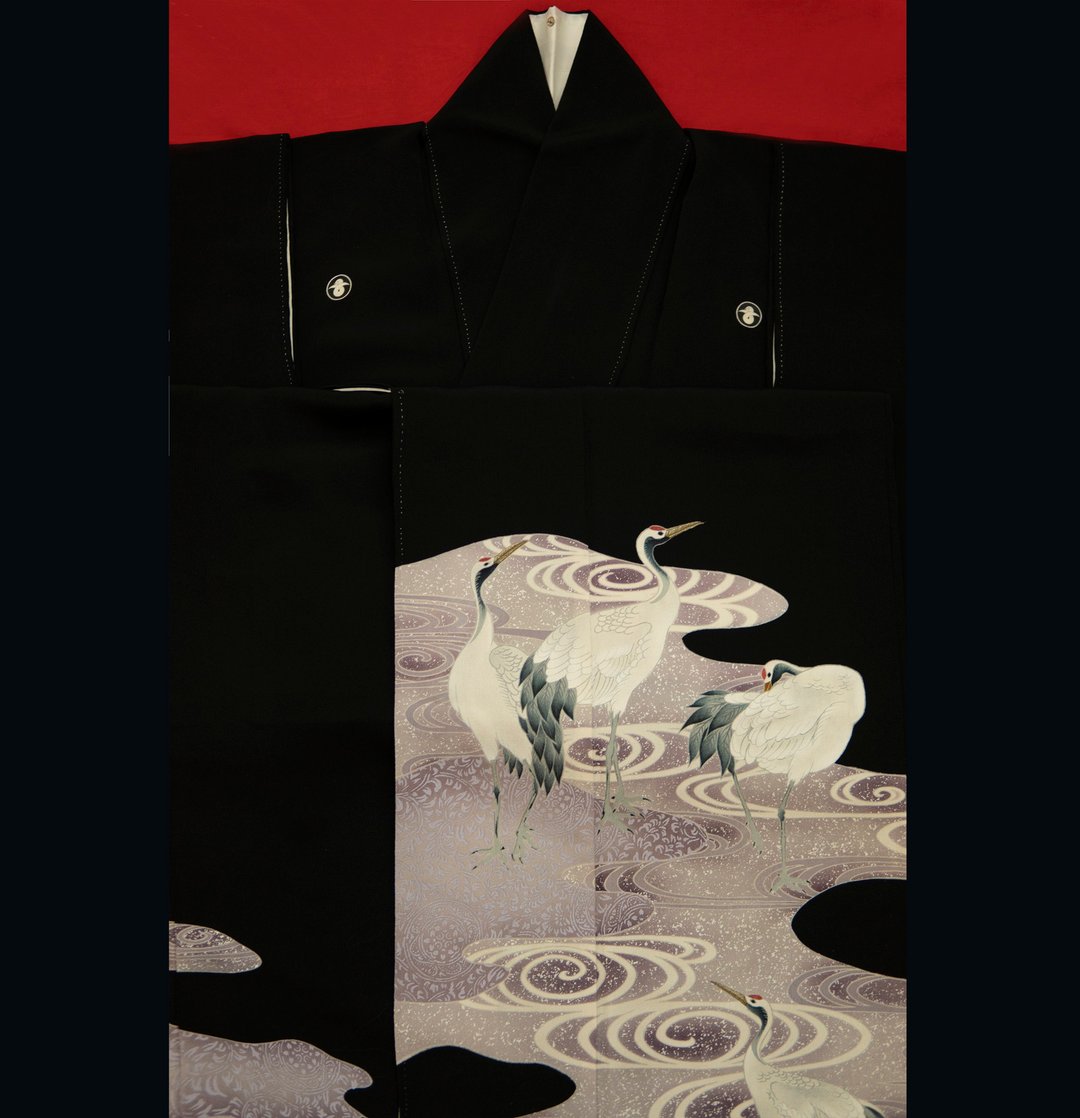 【售完欣赏】Kimono Vintage I 古着和服 I  手绘刺绣黑留袖9.9新 - 其他 - 丝．绢 黑色