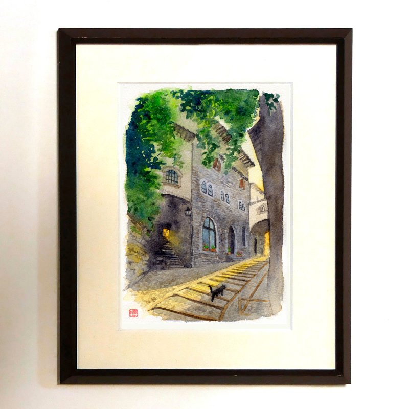 | 后巷的黄昏 | 水彩画/复制品/镶框商品 - 海报/装饰画/版画 - 纸 