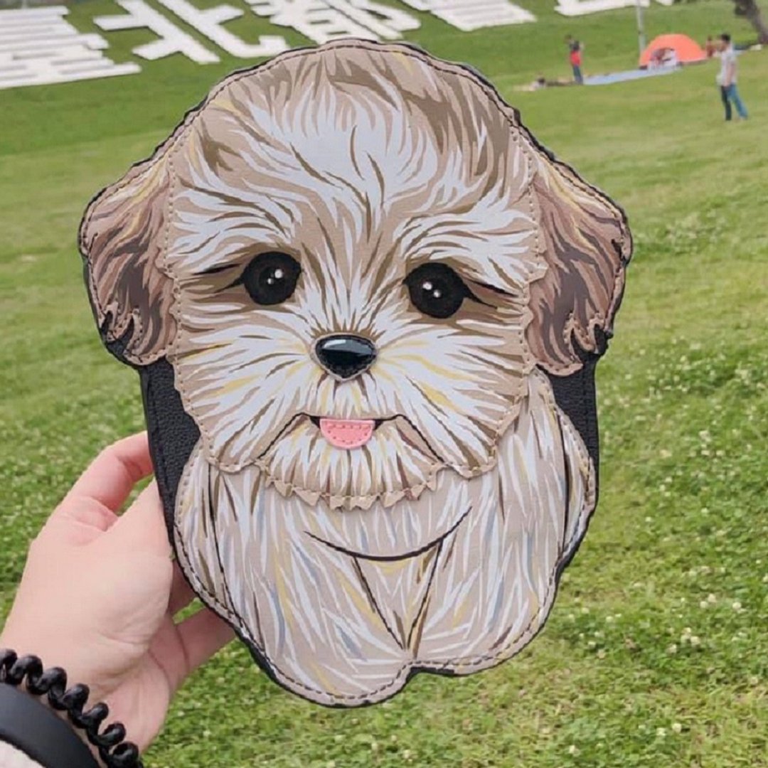 可爱西施犬童趣造型斜背动物包 - 酷乐村 - 侧背包/斜挎包 - 人造皮革 白色
