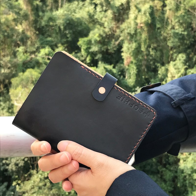 CHICAGO皮革护照夹//午夜蓝 - 护照夹/护照套 - 真皮 蓝色