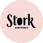 Stork embroidery