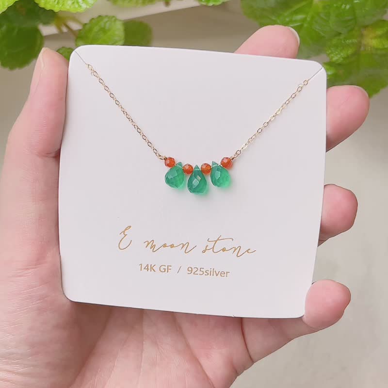 森林绿水感冰晶 绿玉髄水滴项链招财旺气场 - 项链 - 宝石 绿色