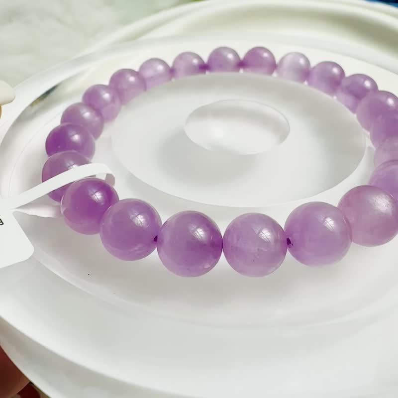 小精品萤光猫眼仙女色浓色紫锂辉8.5mm23.80g改善睡眠缓解压力 - 手链/手环 - 水晶 紫色