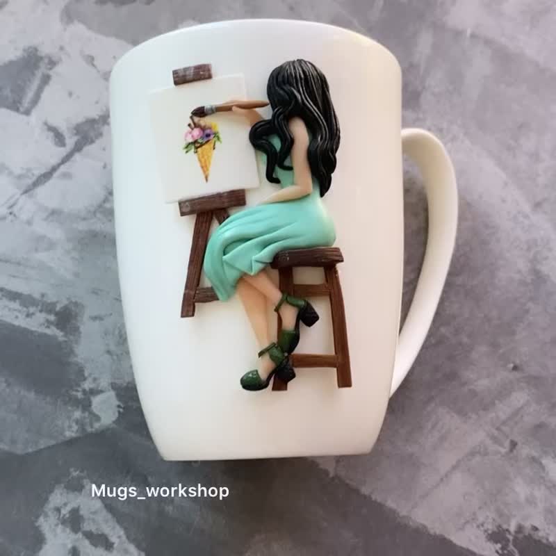Artist Mug, Artist Coffee Mug, Gift for Artist, Artist Gift - 玻璃杯 - 玻璃 白色