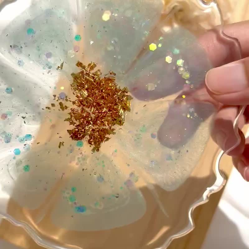 树脂杯垫蓝花 - 杯垫 - 树脂 蓝色