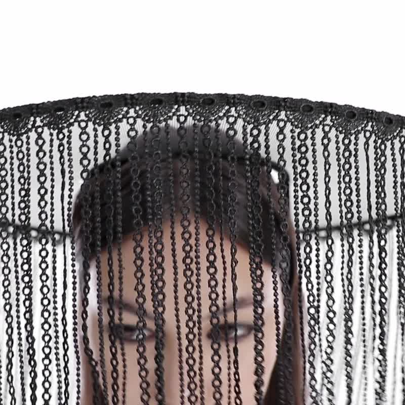 庞克方仙道侠女流苏斗笠 - 帽子 - 其他材质 黑色