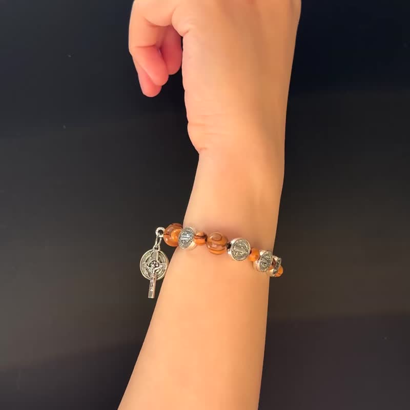 天主教圣本笃圣牌木手鍊 8250047 - 手链/手环 - 其他材质 多色