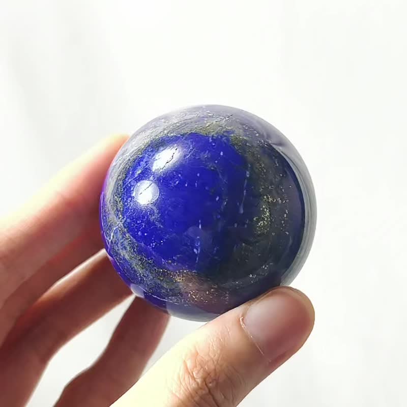 帝王青金石 天眼天珠 趋吉避凶 晶球摆件 智慧圆满 收藏单品 礼物 - 摆饰 - 宝石 蓝色