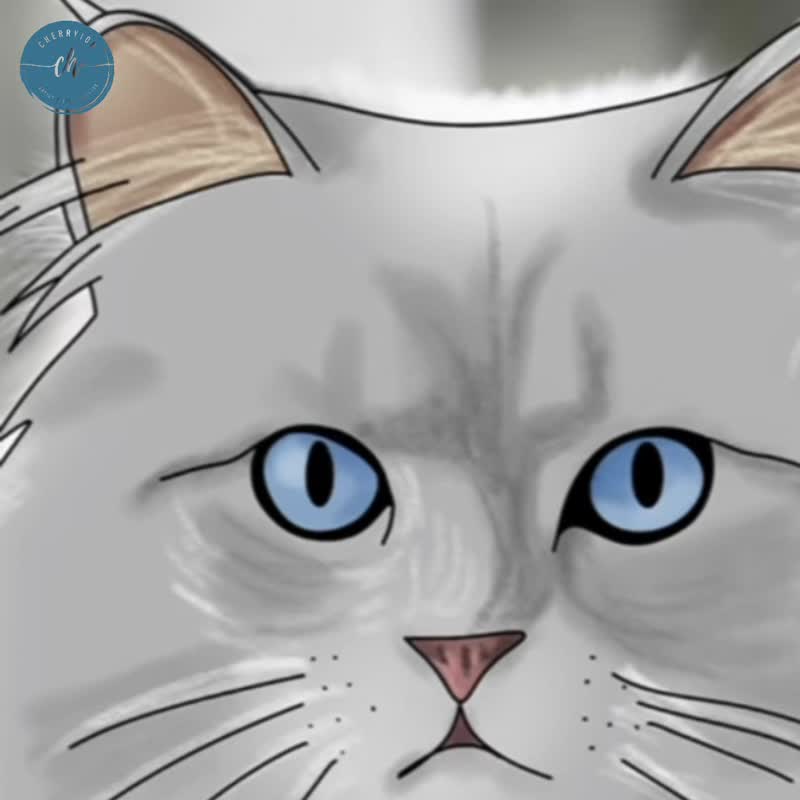 客制化礼物 手绘卡通风宠物帆布袋 小狗小猫咪生日纪念日似颜绘 - 手提包/手提袋 - 其他人造纤维 白色