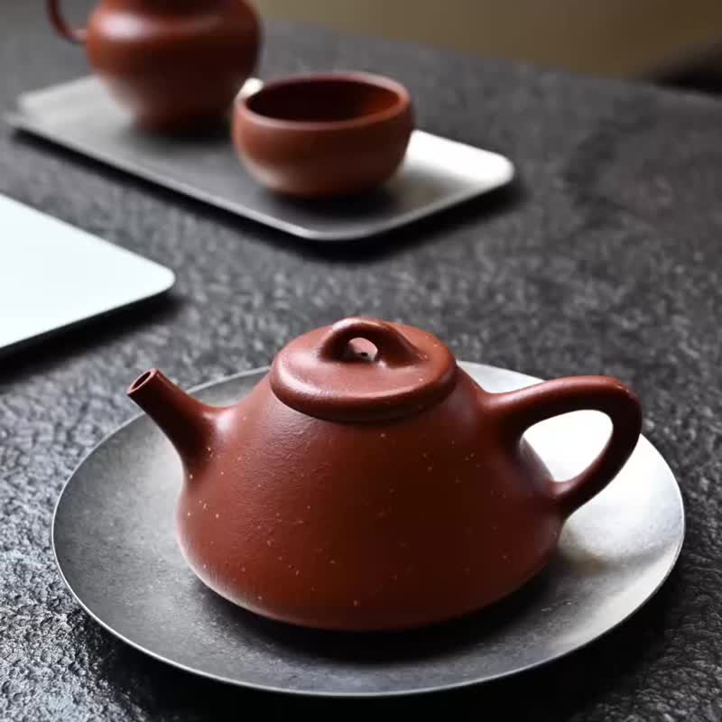 经典器子冶石瓢 宜兴原矿朱泥 泡茶小壶紫砂壶茶具150cc - 茶具/茶杯 - 陶 