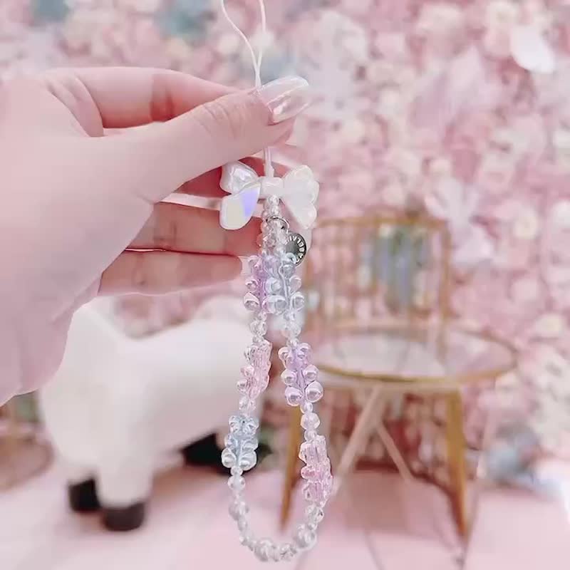 Colorful Gummy Bear x Bowtie Phone Charm - 挂绳/吊绳 - 其他材质 多色