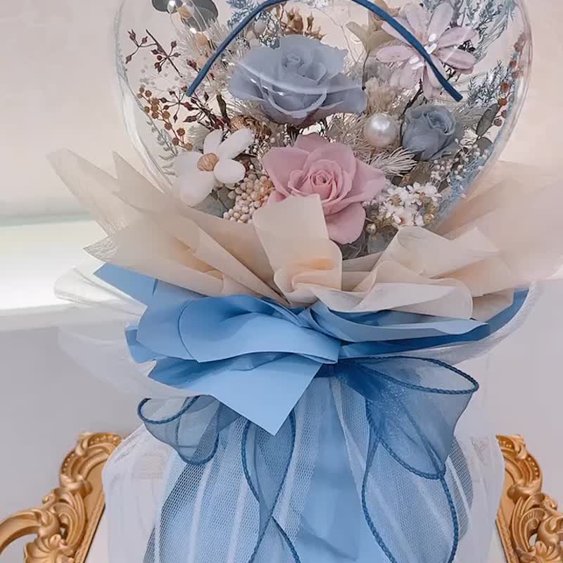 爱心波波球.开幕送礼.情人节.生日.永生花. - 干燥花/捧花 - 植物．花 蓝色