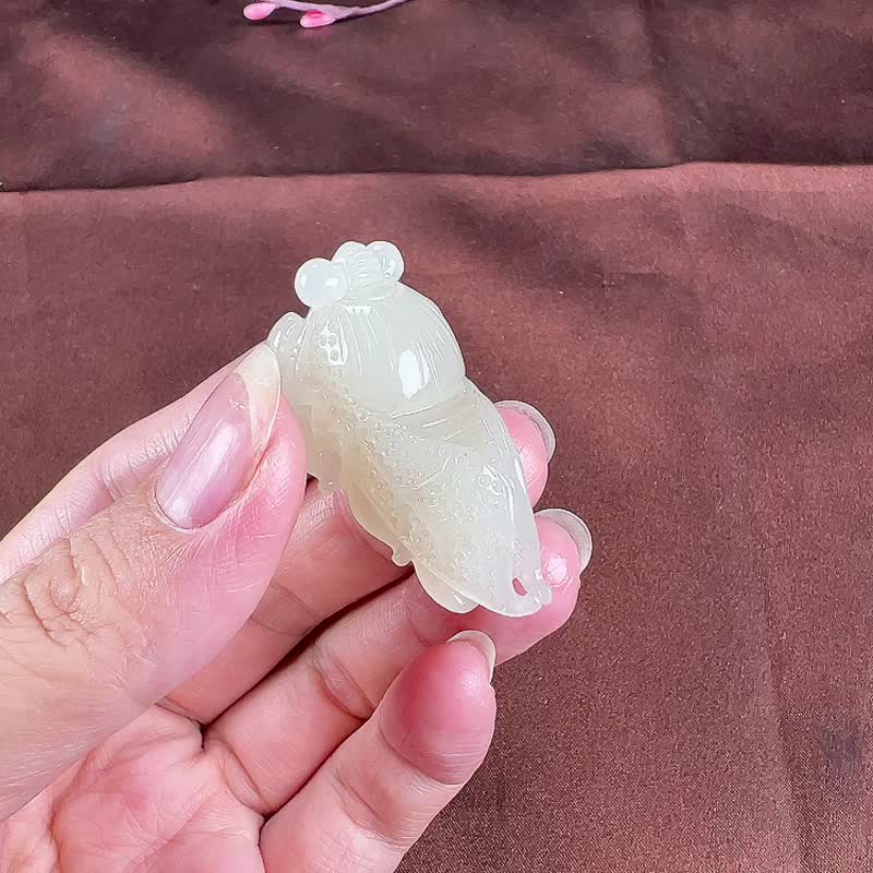 秒杀价 天然新疆和田玉羊脂玉一鸣惊人吊坠 - 吊饰 - 玉石 