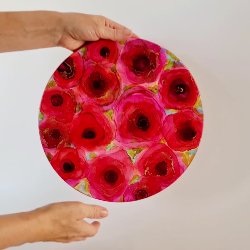 玫瑰墙画原创绘画独特的墙壁装饰花卉壁画 - 墙贴/壁贴 - 其他材质 红色