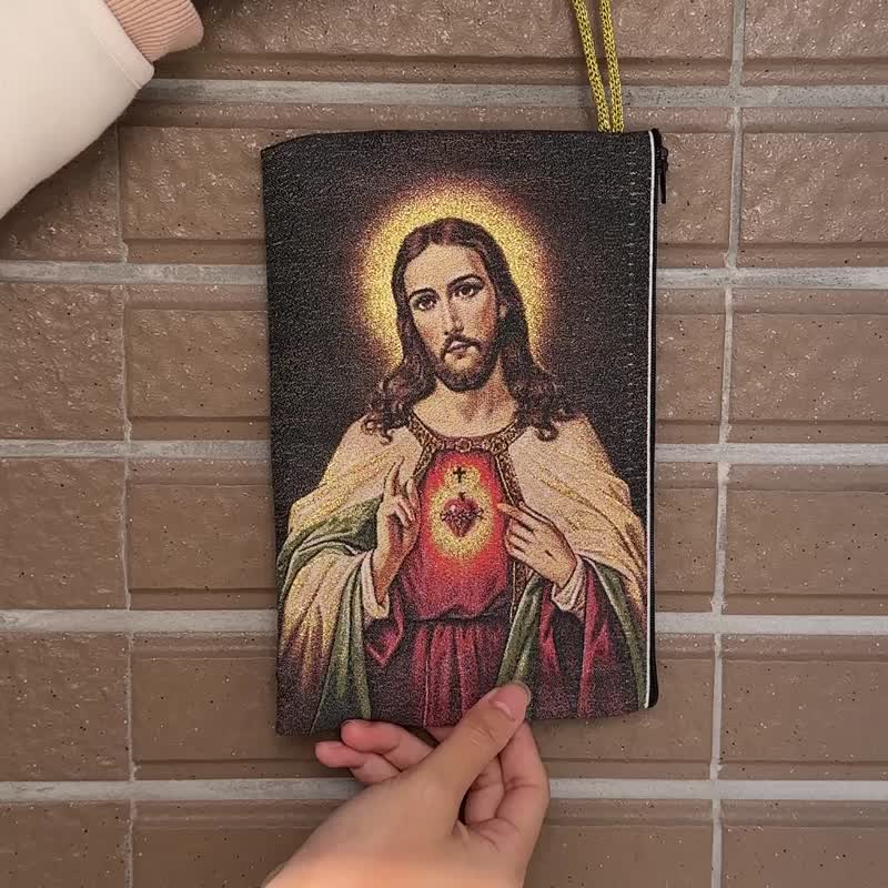 黑色耶稣圣心玫瑰念珠袋手机套 大号 23*15 cm 独特礼物1781628 - 化妆包/杂物包 - 其他材质 多色