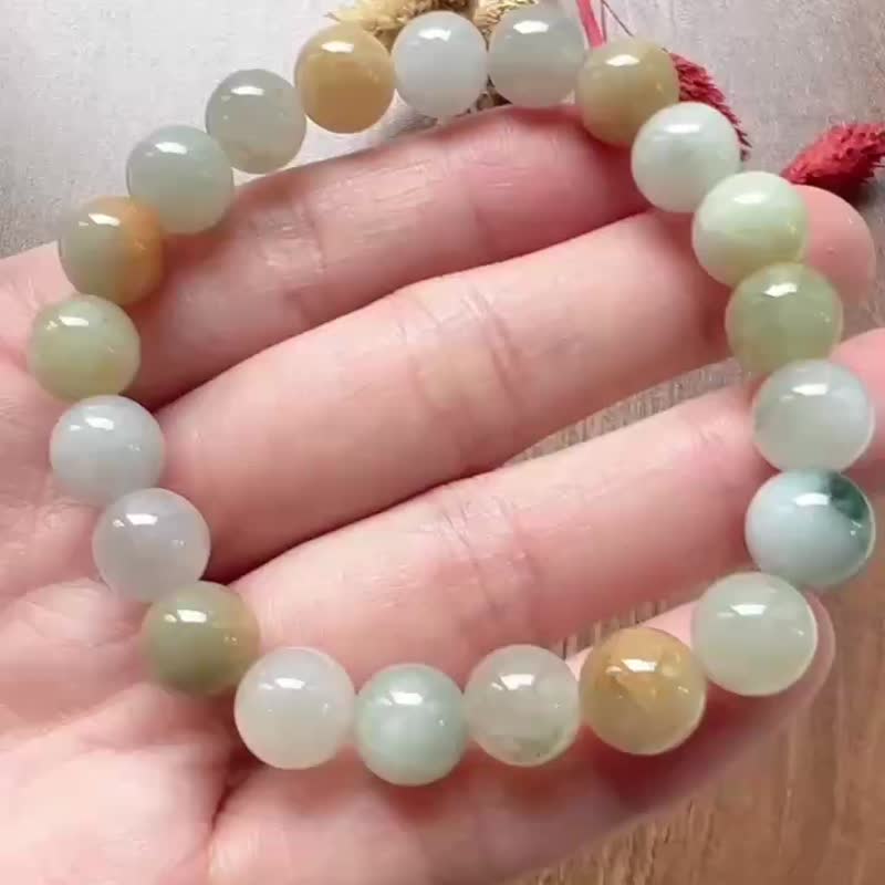 /晨光和煦//糯冰多宝翡翠手串-缅甸天然A货翡翠 - 手链/手环 - 玉石 透明