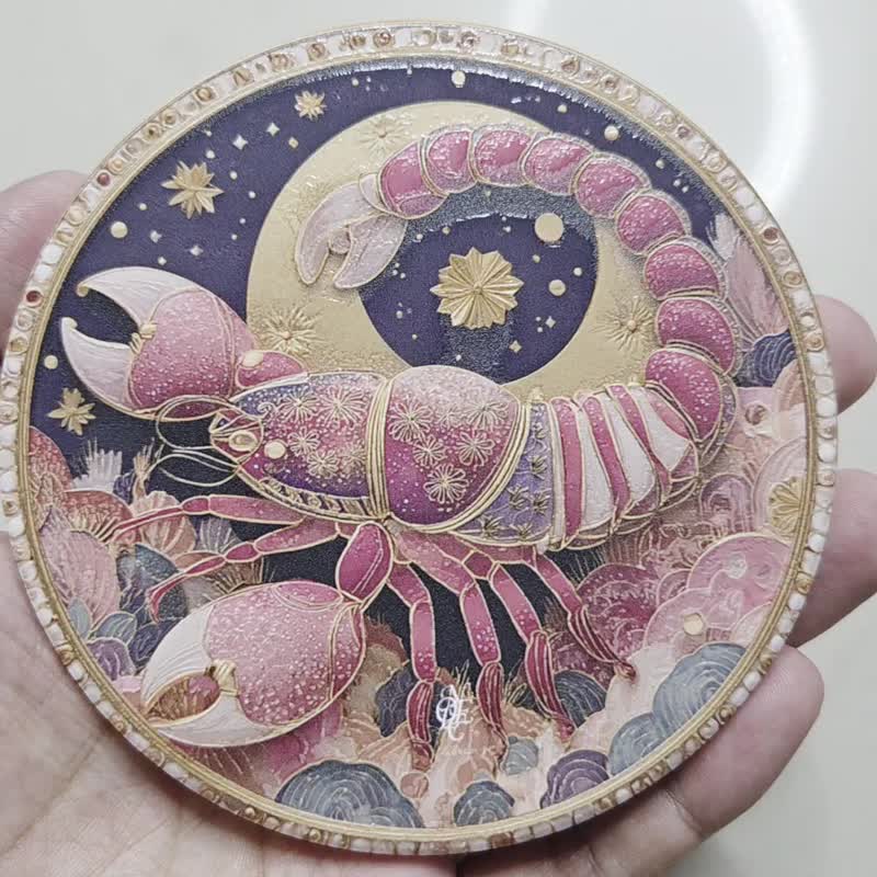 天蝎座 晶雕陶瓷吸水杯垫 - 杯垫 - 陶 