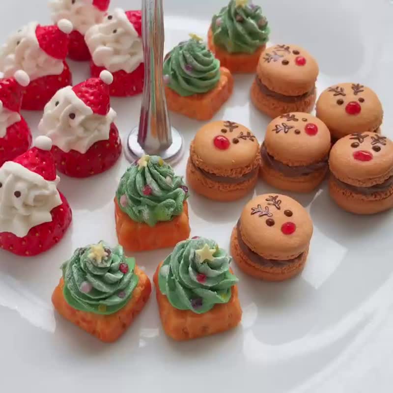 [Reindeer Macaron] Key Cap (Mechanical Keyboard, Cherry MX Axis) [Christmas Limited] - 电脑配件 - 粘土 咖啡色