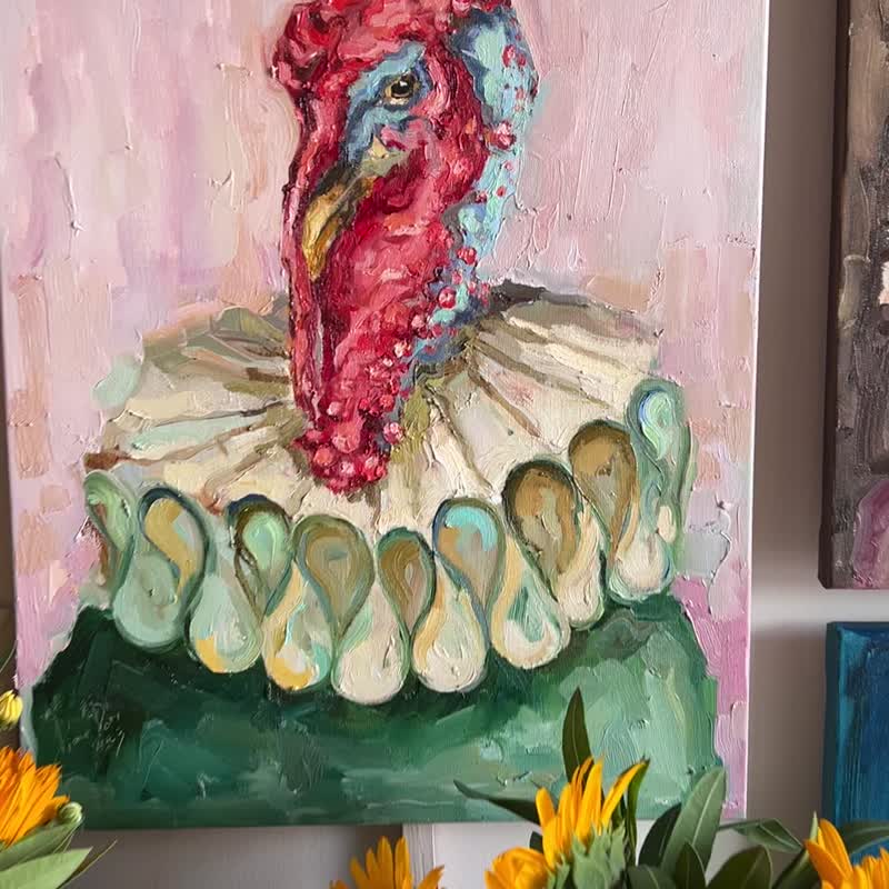 土耳其绘画原创动物艺术品雀墙艺术印地语画布绘画 - 墙贴/壁贴 - 其他材质 红色