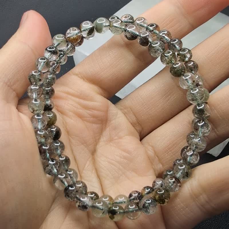 【订制品】四季幽灵 花幽灵 彩幽灵 手串 手链 天然水晶 7-8mm - 手链/手环 - 水晶 