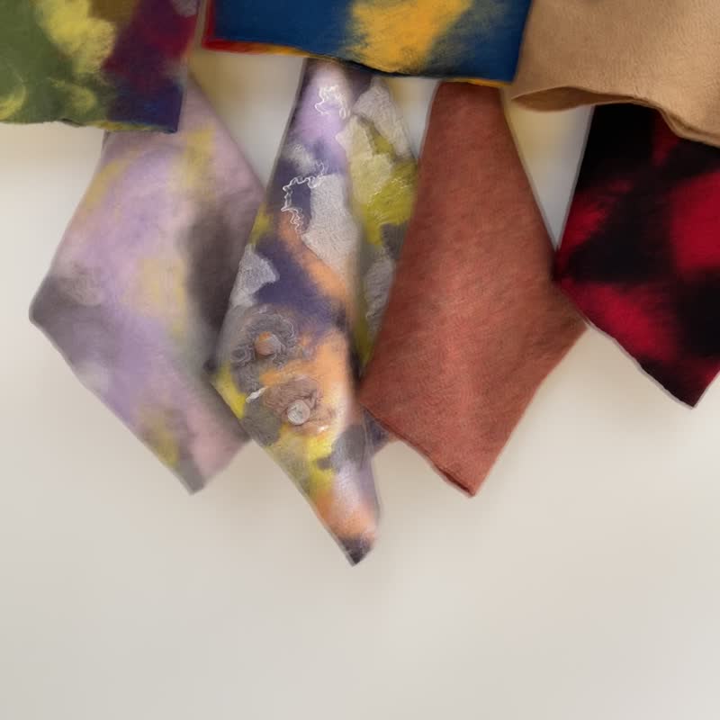 顶级美丽诺艺术围脖系列 - 光影行旅 - 围巾/披肩 - 羊毛 多色