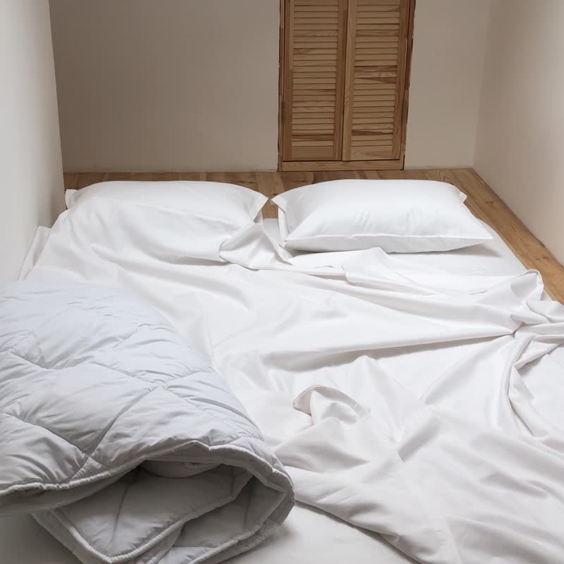 白色缇花棉缎被套，100% 纯棉 - 寝具 - 棉．麻 白色