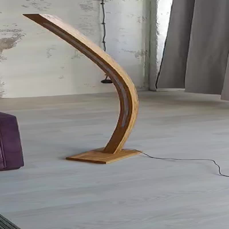木制立灯，现代落地灯，弧形落地灯，阅读落地灯 - 灯具/灯饰 - 木头 