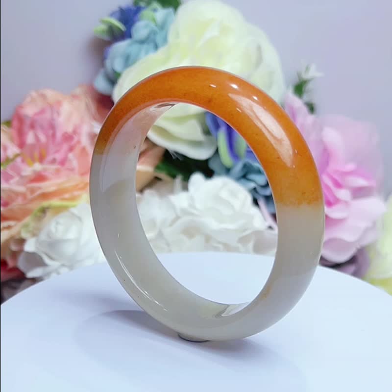 NO.201超稀有金熊猫镯 平安镯 内径 58 MM 圈口 俏色 手镯 玉镯 - 手链/手环 - 玉石 多色