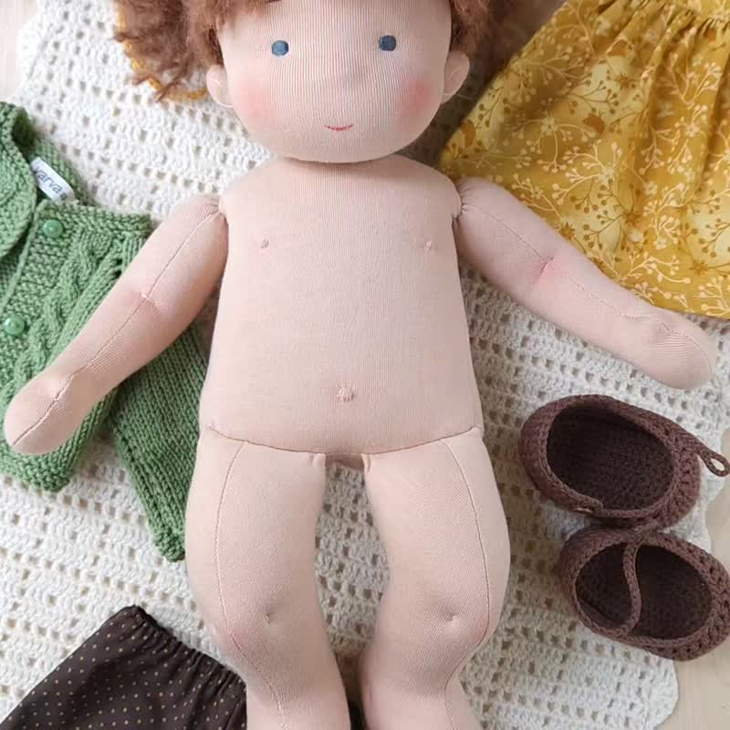 订制款 华德福宝宝娃娃 高约 14 英寸 (36 厘米) - 玩具/玩偶 - 环保材料 橘色