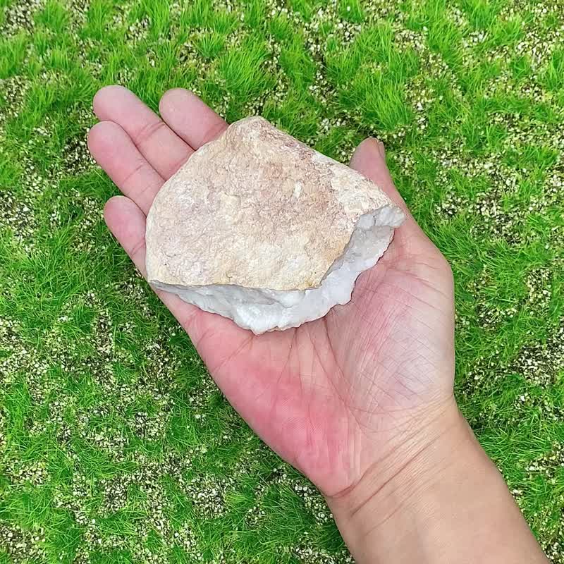 天然原矿玛瑙白晶花簇小晶洞 白水晶 居家 办公室 疗愈 能量摆件 - 其他 - 水晶 多色