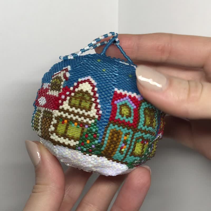 PDF Christmas Town Peyote Ball Tutorial / Christmas Beaded Bauble Pattern - 手工艺教程/工具书 - 其他材质 