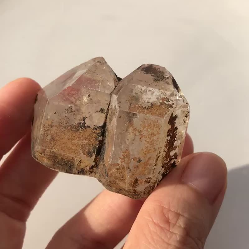 西藏 喜马拉雅 双生浮生白水晶簇 手把玩 手握 天然水晶原石 - 摆饰 - 水晶 透明