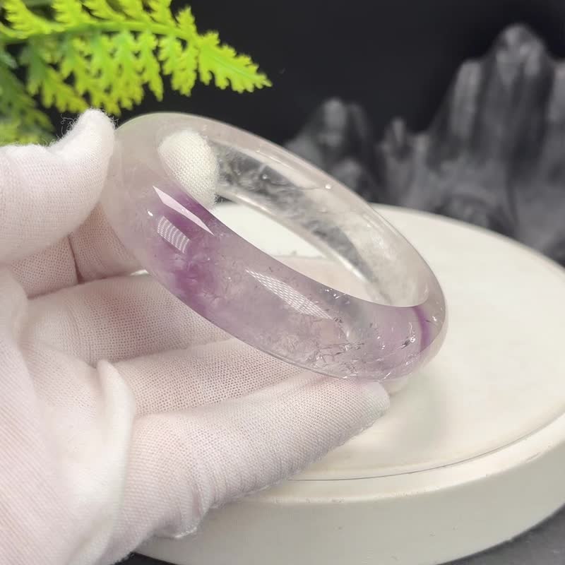 紫水晶手镯 60MM 冰透彩虹闪片星光梦幻紫色水晶手环 女 魅力提升 - 手链/手环 - 水晶 紫色