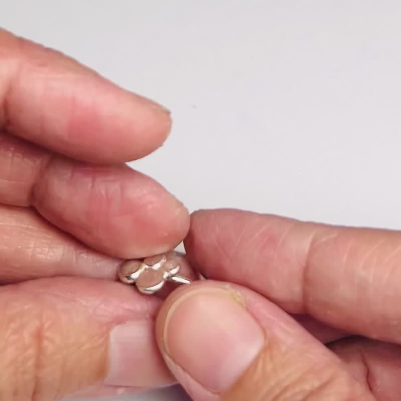 【Line系列】 #a359 点点线戒指(13号)/ 925银/ 手工礼物/ 定制化 - 戒指 - 银 银色