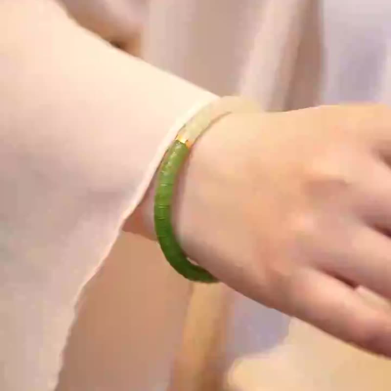 和田玉 凝润 生命灵数49 - 手链/手环 - 宝石 