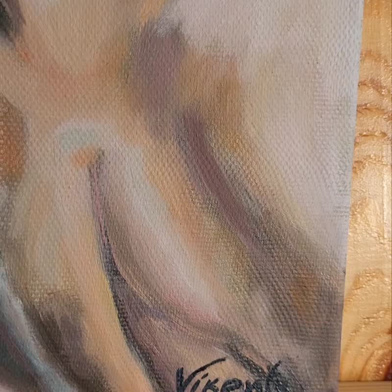 White Noble Horse Pet Portrait Modern Wall Art Horse Original Art Oil Painting - 墙贴/壁贴 - 其他材质 多色