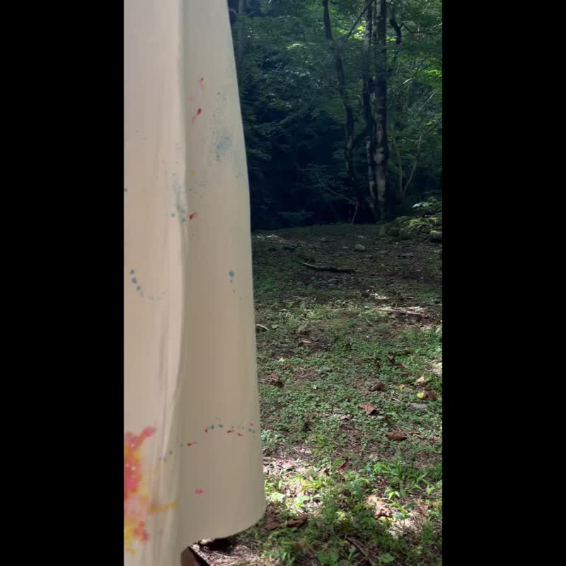 人气金鱼艺术 手绘可水洗秋季洋装 白色 - 洋装/连衣裙 - 棉．麻 白色