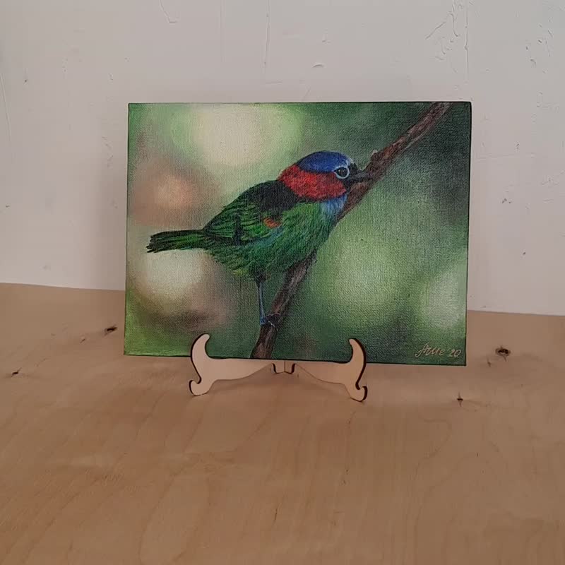 Bird painting Acrylic painting Original painting Animal painting Small Wall art - 海报/装饰画/版画 - 其他材质 多色