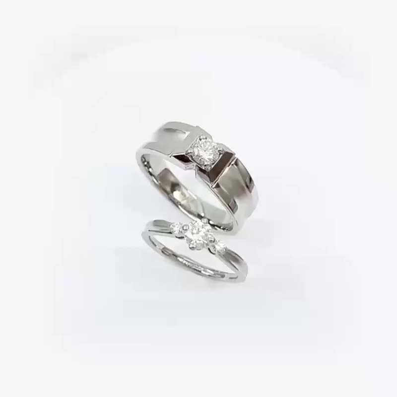 Toi et moi (你和我) 结婚戒指/求婚钻戒 30 分 GIA 钻石 戒指/婚戒 - 戒指 - 钻石 透明