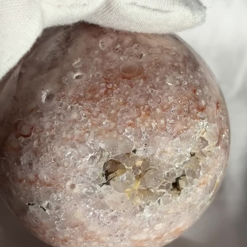 玛达加斯加 紫樱花玛瑙 水晶球 开口笑 爆晶 水晶花 盆景 crystal - 摆饰 - 水晶 粉红色