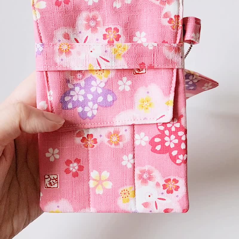3枝装钢笔笔袋, 粉红樱花小兔和风布笔袋 - 铅笔盒/笔袋 - 棉 