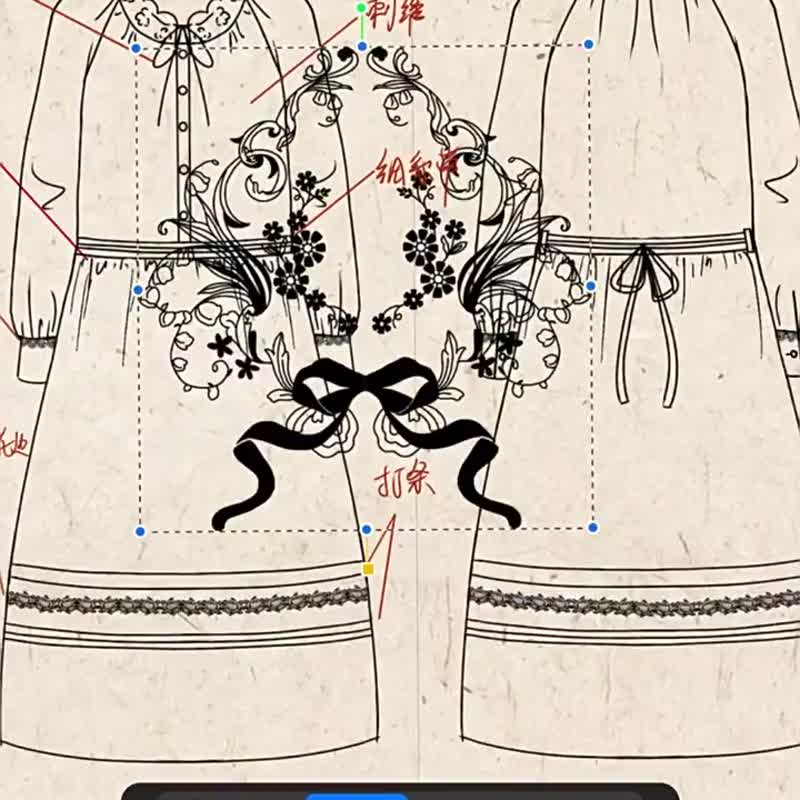 白晝詩 法式古典重工刺繡洋裝 浪漫花邊領連身裙 度假長裙 - 洋装/连衣裙 - 棉 白色