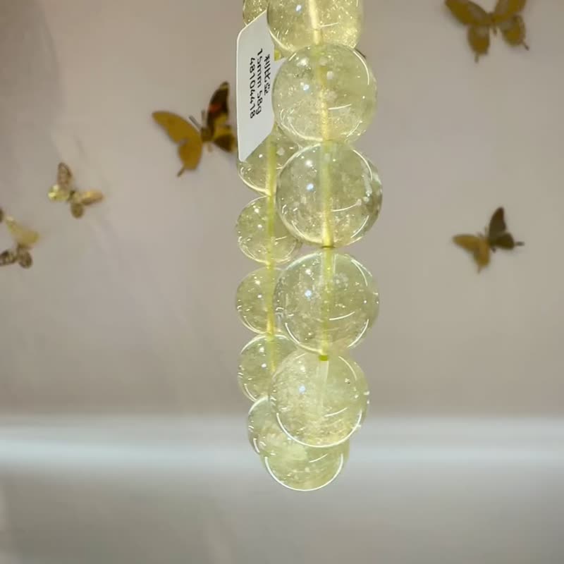 精品雪花星陨细闪黄金利比亚陨石15mm58g财富事业招财七大脉轮 - 手链/手环 - 半宝石 黄色