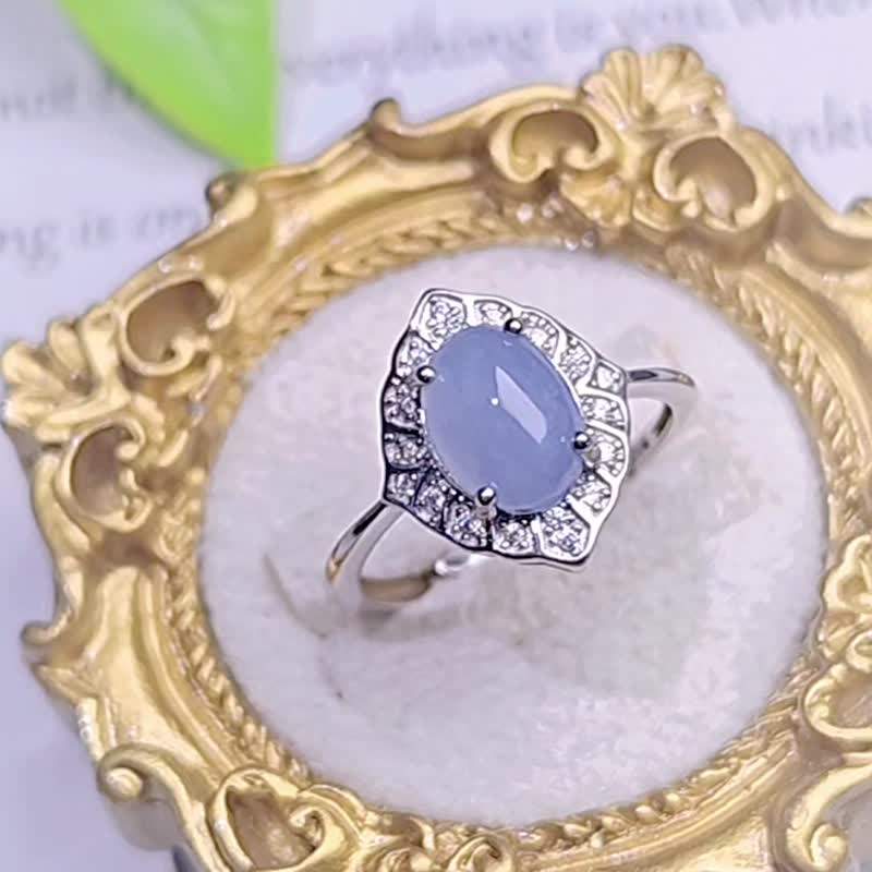 贵人•招财|梦幻冰紫|缅甸A货翡翠紫翡s925纯银戒指 - 戒指 - 玉石 