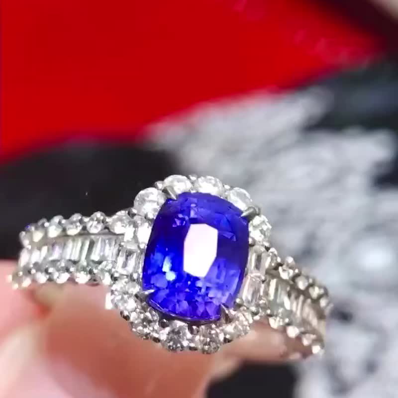 无烧蓝宝石2.11ct - 戒指 - 宝石 