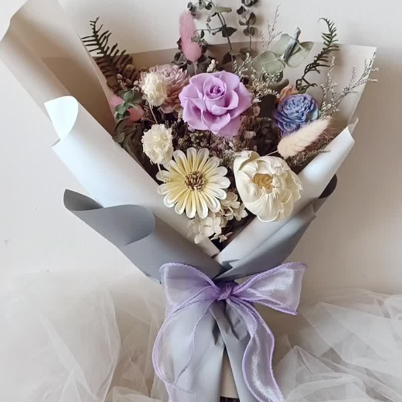 永生玫瑰向日葵太阳花束 情人节生日工商企业赠品课程七夕情人节 - 干燥花/捧花 - 植物．花 多色