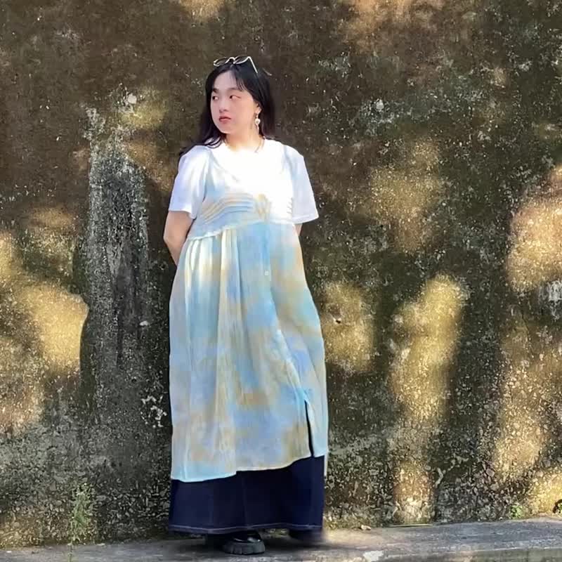 小丑鱼 手染细肩带罩衫 轻薄外搭洋装 职人手工染制 - 其他 - 棉 多色