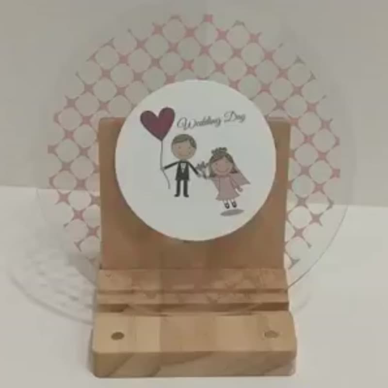 压克力 LED 婚礼邀请卡 圆形粉白情侣猫头鹰 含紙信封 结婚 礼物 - 卡片/明信片 - 压克力 多色